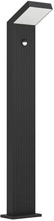 Eglo Lampadaire extérieur LED Grottazzolina, lampe de jardin avec détecteur de mouvement, luminaire sur pied en aluminium noir, IP65, lumière chaude, 80 cm
