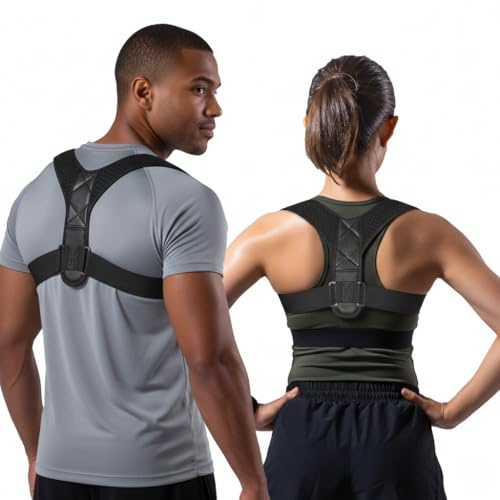 ODIYO Posture Corrector for Men & Women – Adjustable Back Support Brace – Breathable, Lightweight Shoulder Straightener – Upper Back Posture Support – Fits Small & Medium Sizes