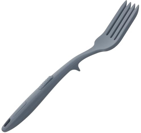 Healifty Tenedor de Silicona para Cocinar Fideos de Cocina, Tenedor Grande Antiadherente Color Azul Oscuro, Utensilio Práctico para Mezclar Ensaladas y Pasta, Apto para Uso en Hogar