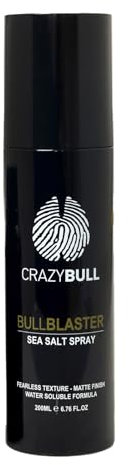 Crazy Bull Sea Salt Spray - Vegan & Water-Based Bull Blaster with Natural Matte Finish & Firm Hold - Thickening & Volumising Texture Hair Styling Product for Men & Women, Citrus Scent