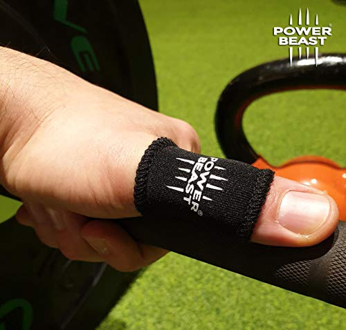 POWER BEAST Protecteur de doigts | Tape Cross Training, No Tape, Poids, Gym, Fitness, Gymnastique, Haltérophilie, Tape, bandages, ruban adhésif | 1 paire + sac. (M)