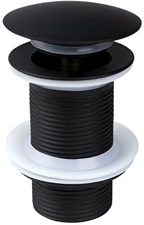 Swetup Bonde clic-clac non fendue pour lavabo de salle de bain - Noir