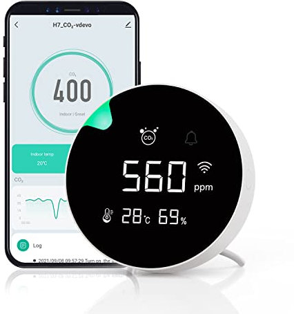 AVICHE CO2 detector, Indoor Air Quality Monitor,CO2 Sensor with Temperature & Humidity, Carbon Dioxide Detector, CO2 Detector