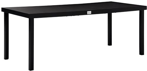 Outsunny Table à Manger de Jardin pour 8 Personnes 190 x 90 x 74 cm Noir