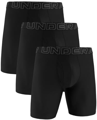 Under Armour Men's Tech Mesh Long-Leg Brief Underwear, 9 Inseam, 3-Pack, Black Solid, Medium