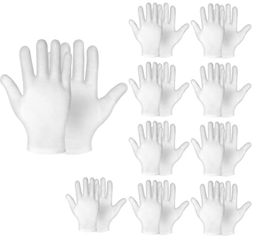 Sibba 10 Paar Weiße Baumwollhandschuhe Für Damen Und Herren Feuchtigkeitsspendende Handschuhe Übernachtung Schlafenszeit Heilung Ekzem Schlaflotion Hand Spa Behandlung Reparatur Von Rauen Rissigen