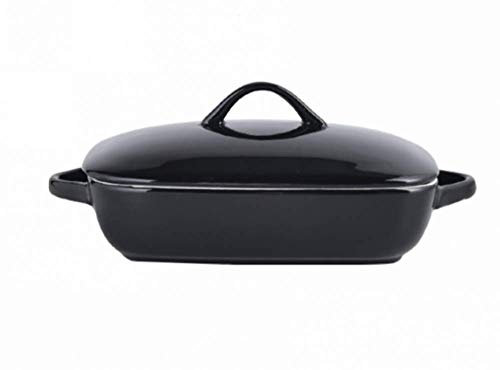 Pirofila rettangolare in ceramica, pirofila in terracotta per lasagne, quiche o tiramisù, teglia per lasagne,-black