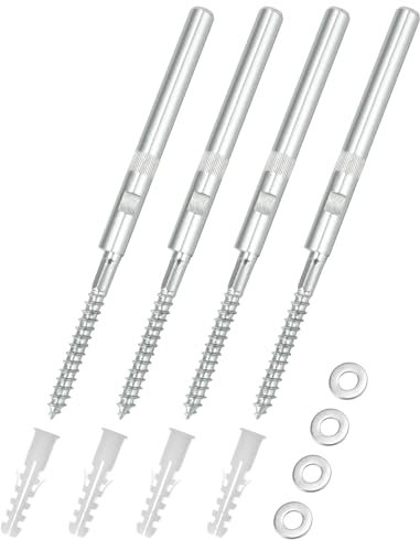 QWORK® set di 4 reggimensola a parete invisibili Ø10x100mm, supporto mensola in acciaio con rondelle e tasselli muro - portata 18kg