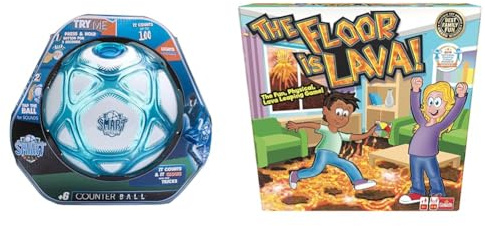 Smart Ball SBCB1B Football Gift for Boys and Girls from 6 Years Old Kick Up Counting Power Ball & The Floor is Lava! | The Fun, Physical, Lava Leaping Game | Kids Party Games | For 2-6 Players