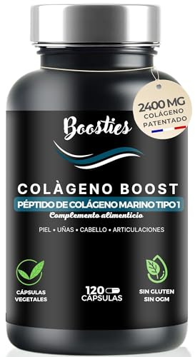 Peptide Collagène marin breveté 2400 MG | Bioactif | Type 1 et 2 | Faible poids moléculaire | Anti-âge, beauté, peau, cheveux, articulations | Boosties