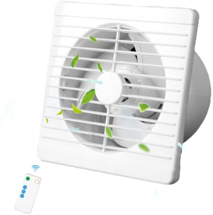 Weyot Badlüfter Abluftventilator Abluftventilator Badezimmer Lüfter Fenster Abluftventilator Mit Fernbedienung Und Rückschlagventil Für Küche, Bad, Wohnzimmer Und Büro, Etc.,6 inches