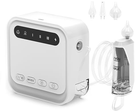 Baby Nasensauger, Elektrisch Nasensauger Staubsauger für Neugeborene, 360-Grad Anti-Reflux Design Nasensauger mit 6 Saugstufen, Wiederaufladbare Nasenreiniger für Babys Kleinkinder Säuglinge