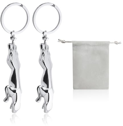 Porte-Clés Jaguar avec Sac de Rangement pour 2 Clés de Voiture et Accessoires Pour Femme