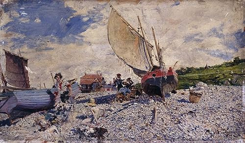 XSBPDPII Ölgemälde Leinwand Malerei Poster Leinwand Plakat Strand von Etretat nördlich von Le Havre von Giovann Leinwandbilder Bild für Wanddekoration 60x90cm