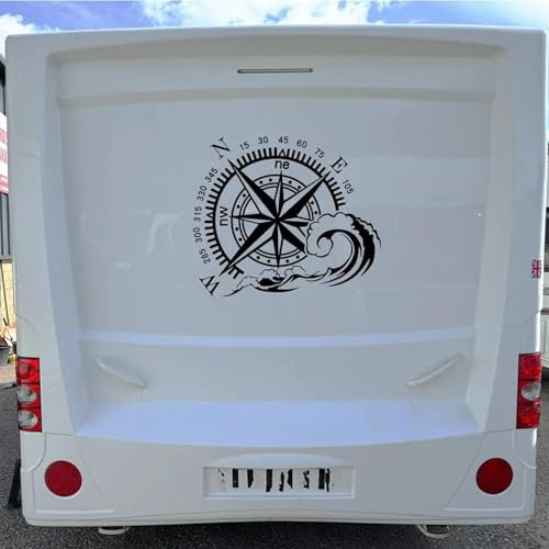 LIOUFTT Ozean-Kompass-Styling-Autoaufkleber, passend für SUV, Camper, Wohnmobil, Van, Wohnmobil, Caravan, Pickup, Vinyl-Aufkleber, Dekorationszubehör