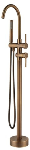 XJTNLB Badewannenarmaturen Antik Freistehende Badewanne Armatur Mischbatterie Dusche mit Brause 360°Drehbar Auslauf Armatur Badewanne Dusche-A