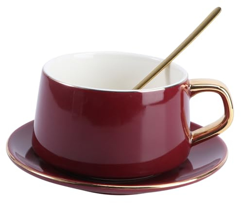 SHOWERORO Service À Café Élégant 2 Pièces Avec Plateau À Tasses En Céramique Pour Le Thé De Laprès-midi Vaisselle Polyvalente