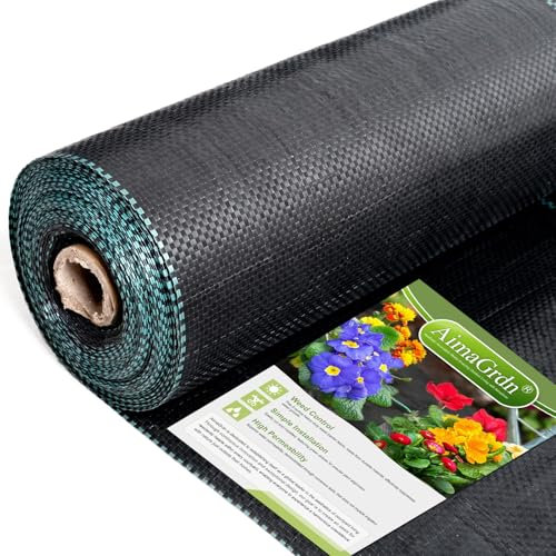 AimaGrdn Strapazierfähiger Premium-Landschaftsstoff, 90 x 40 m, 142 g, strapazierfähiges Unkrautschutzgewebe, weit verbreitet für Gehwege, Landschaftsbau, Blumenbeete, Gemüsegarten und Auffahrt