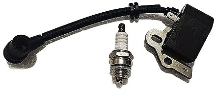 CGHUN 1 Satz Zündspule und Zündkerze, passend for Champion 242 255 Kettensäge, Teilenummer 9288-310001, Zündspulen Magneto Zündspulenmodul