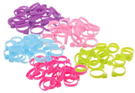 LALADEFIEE Reusable Silicone Piping Bag Ties and Pastry Bag Clips Set 50pcs Multi-Color for Baking and Food Storage