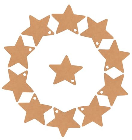 NUOBESTY 100 Stück Weihnachtsanhänger Aus Papier in Sternform Mit Löchern Für Die Weihnachtsdekoration