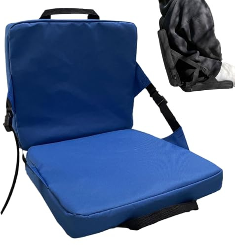Hjatirace Coussin de siège de voyage pliable, siège de stade, coussin confortable, chaise de blanchisseur confortable, coussin de siège de stade, facile à utiliser, portable pour concerts sportifs