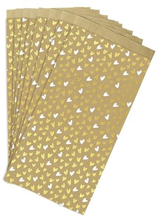 Clairefontaine 394116C - Sachet de 50 pochettes kraft, 16x30+5cm, cœurs