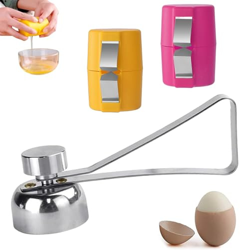 2PCS Easy Egg Opener Plus 1PCS Stainless Steel Egg Opener, No Mess Easy Egg Opener & Egg Opener Tool for Effortless Egg Cracking, Handy Egg Opener for Baking, Breakfast, Home & Kitchen Use
