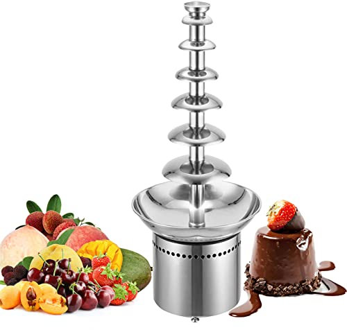 Cheese Melting Machine & Commercial Chocolate Fondue Fountain, 7-Tier Chocolate Waterfall Hot Pot for Parties & Events