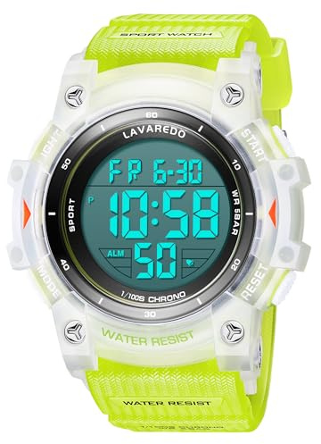 Timever Herren Digitaluhr Sportuhr mit Silikonarmband und Alarm Wasserdicht | Armbanduhr Stoppuhr Datum Licht 3 ATM Digitale Uhr Sport Alltag Arbeit Freizeit Reise Herren modern robust bequem Wasserdicht