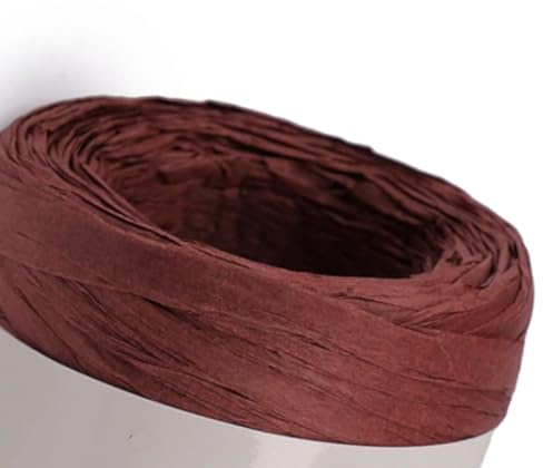 cyclingcolors 1x Fibra Rafia Cuerda de Papel 5-8 mm 100 m Decoración Artesanía Bricolaje hogar Plantas Crochet Joyas Cordel Bolso, Terracota