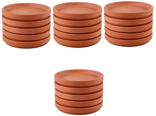 TOYANDONA 20 pièces Plateaux pour Pots de Fleurs Terre Cuite Rouge Lot de Soucoupes Étanches Décoratives pour Plantes Dintérieur Protection Éclaboussures Fuites