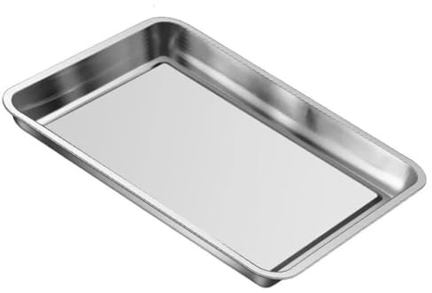 Stainless Steel Baking Sheet, Stainless Steel Trays for Baking or Roasting, Meal Prepping & Sheet Pan Dinners, Contour Silver(36x27x4cm/14x10x1in)