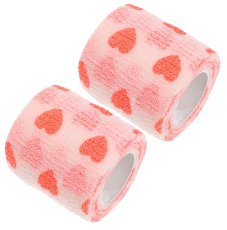 WOONEKY 2 Stück Selbsthaftende Elastische Bandage aus Vliesstoff für Hunde und Katzen Selbstklebender Verband zum Schutz und Wundversorgung Beim Gassigehen