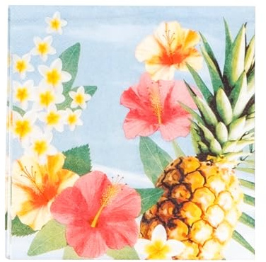Boland 52486 - Servietten Paradise, 12 Stück, 33 x 33 cm, Motiv-Servietten, Aloha-Look, Mundtuch, Papierservietten, Party, Geburtstag