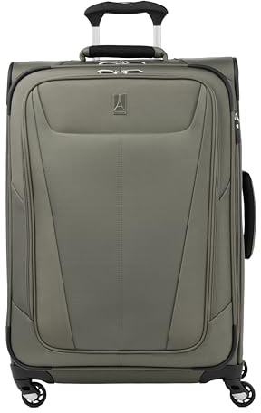 Travelpro Maxlite 5 Softside Expandable Luggage with 4 Spinner Wheels, Lightweight Suitcase, Men and Women, Slate Green, Checked-Medium 25-Inch