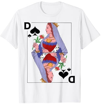 Spielkarte Dame Queen Pik Karte Kostüm Fasching Gruppen T-Shirt