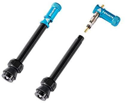 Granite Juicy Nipples 1 Paar Tubeless Cycle Ventile + Ventilkappen zur Demontage von Obus, blau, 60mm
