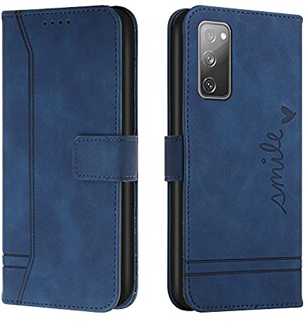 Trugox Handyhülle für Samsung Galaxy S20 FE 5G Hülle Klappbar Klapphülle mit Kartenfach Handytasche Handy Schutzhülle Tasche Leder Wallet Flip Case Slim Book Cover - Blau