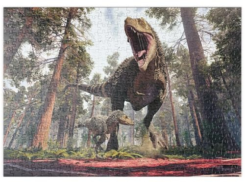 MyPuzzle Tyrannosaurus Rex und Sein Jungtier - Premium 500 Teile Puzzle - MyPuzzle Sonderkollektion von Puzzle Galaxy
