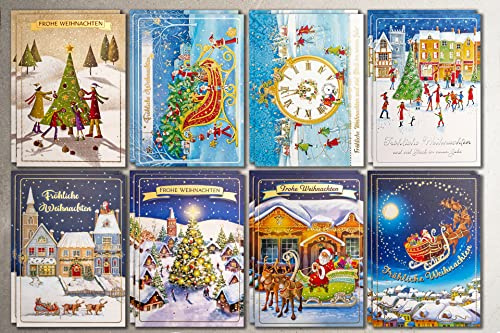 Art Nuvo – POSTKARTEN WEIHNACHTSKARTEN EIN SATZ 16 KARTEN DIN A6 105x148mm MIT VERGOLDETEN AUFSCHRIFTEN, ACH_WID_1