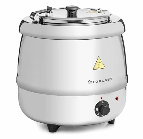 Forgast Marmite à soupe automatique | 10l | Acier inoxydable | Marmite en acier inoxydable | Marmite entièrement automatique | également idéal pour servir du vin chaud, du chili, du ragoût ou du curry
