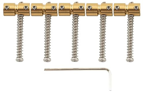 Musiclily Pro 18mm Sellette Ponte Bass in Acciaio Colore Grezzo 5 Pezzi | per Basso Elettrico 5 Corde tipo Jazz/Precision