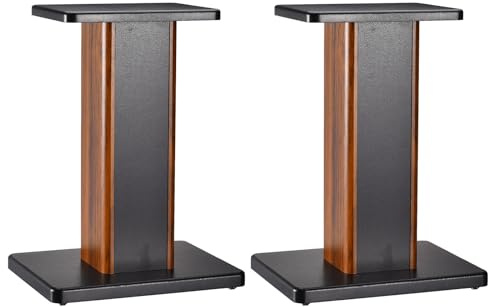 Sourcing Map Wood Speaker Stands, 2 Pack 15.7 Inch (40cm) Universal Hollowed Stands Enhanced Audio Listening for Home Theaters Cinema