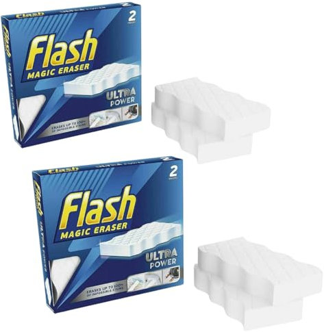 Flash Magic Eraser Sponge | Ultra Power Magic Sponge | 2x2 Pack of sponges