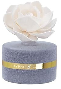 HYPNO CASA Diffusore a Bastoncini con Rosa Bianca 60ml Floccato Velluto Grigio Orchidea Nera