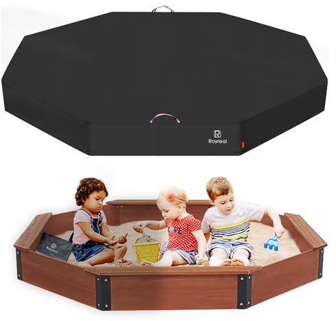 Sandbox Cover Waterproof Outdoor Sand Box Cover Dustproof Fit Octagon Wooden Sandbox for Toddle Kids Sandbox Protection (Cover only) 92 * 80 * 9inch