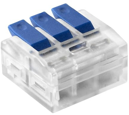 Miratic Bloque de Terminales - Conectores Electricos para Cualquier Conductor 0,75-4mm² - Clemas Electricas IEC 450V/32A Fichas de Empalme Electrico (3 hilos/blister de 6)