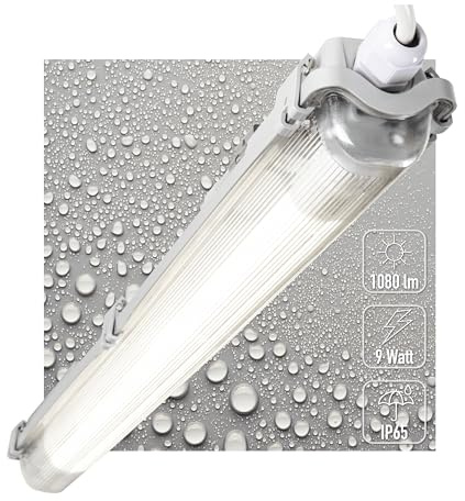 Proventa Feuchtraumleuchte mit LED-Röhre 60 cm 9W neutralweiß IP65