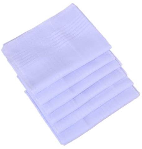 HSTWODE Stoffservietten Packung mit 6/12 Stück, musselin servietten Weiß Wiederverwendbare Stoffservietten, für Party-Servietten, DIY und Stickereien verwendet Werden (6)